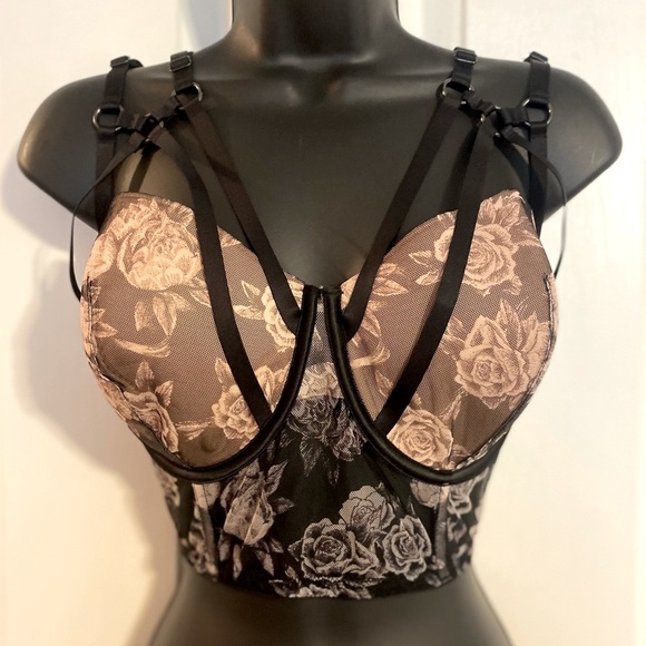 “VICTORIA’S SECRET” Luxe Floral Strappy Mesh Bustier - Picture 6 of 16